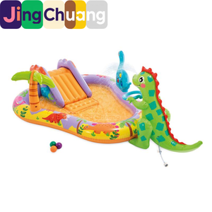 Piscine gonflable pour bébé avec toboggan à eau en forme de <span class=keywords><strong>dinosaure</strong></span>, bac à sable et piscine à balles, modèle 56139 - Product Image 5