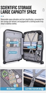 Valise à roulettes minimaliste, écologique, en néoprène, coque rigide, sac de voyage, valise <span class=keywords><strong>cabine</strong></span> mate, serrure TSA - Product Image 6