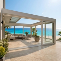 Véranda en aluminium Angye, véranda fermée, serre, extension de patio de jardin, design de maison en verre lumineuse, écologique, résistante au vent