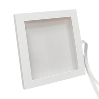 Boîte cadeau carrée de luxe avec logo personnalisé, en carton rigide, fermeture magnétique, avec couvercle à rabat et fenêtre en PVC transparent