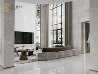Dalles de marbre blanc YUSHI Colombie pour projets d'ingénierie de villas, panneaux muraux pour intérieur, extérieur, salle à manger, cuisine, escalier