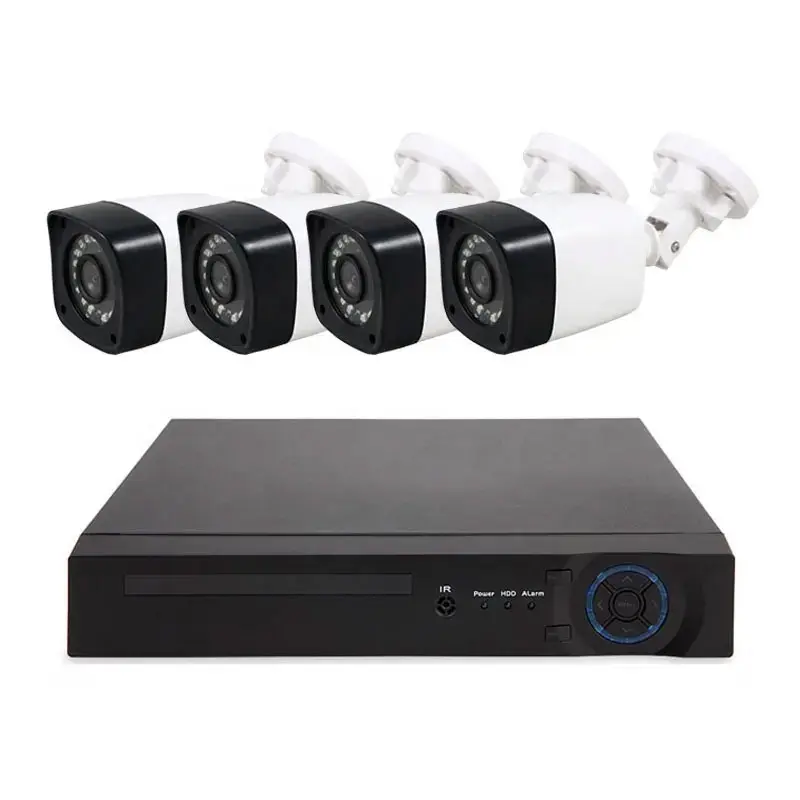 1080P kamera pengintai luar ruangan, sistem kamera keamanan CCTV tahan air IP66 Kit AHD 5MP 4Ch AHD