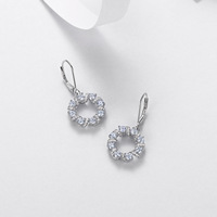 Boucles d'oreilles pendantes en moissanite, argent sterling 925, design couronne, 33 mm, couleur D VVS1, 3,76 g, bijoux pour femmes