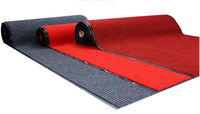 Red PVC Solid Color Handmade Floor Carpet Roll for Hotel Wedding Kitchen Bathroom Events Washable Durable Exhibition Rug Runner