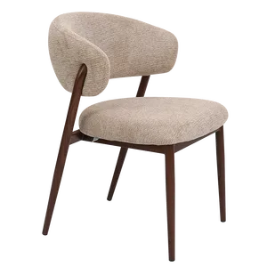 Elegante Sedia da Pranzo Moderna con Schienale Curvo, Rivestimento in Tessuto e Gambe in Metallo - Product Image 1