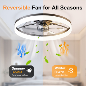 23.6'' Modern Flush Mount <b>Fan</b> Lamp, 6 <b>Fan</b> Speeds, Dimmable Brightness, 3000K-6500K Color Temperature for bedroom living room - Product Image 3