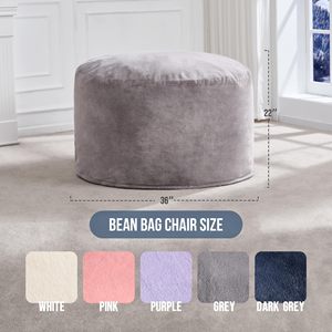 Grigio chiaro comodo in peluche Xxl con sacco a sacco sedie Oversize pouf in morbida pelliccia sintetica con fodere in schiuma <span class=keywords><strong>gigante</strong></span> sacco a pozzetto divano per adulti - Product Image 2