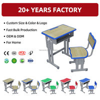 Ensemble Chaise et Bureau Scolaire Moderne et Durable, Réglable, en Métal, pour Étudiants, Table d'Étude Ergonomique pour Enfants, Mobilier de Bureau à Domicile