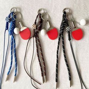 DIY Vintage Fashion Cute Alloy Mini Racket Keychain Charms Tennis Badminton Golf Design Pendant Color Nylon <b>Rope</b> Bag Phone - Product Image 3