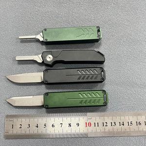 Couteau de poche en alliage d'aluminium AL avec clip, petit couteau EDC télescopique rétractable, couteau utilitaire de précision pour artisanat - Product Image 6