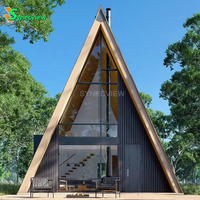 Maison préfabriquée à deux étages, triangle de luxe, mini-maison mobile, cabane préfabriquée 2-3 chambres