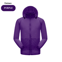 Veste de pluie imperméable à revêtement ultra-léger Veste en peau anti-UV pour unisexe coupe-vent respirant résistant à l'eau pour la course à pied