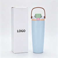 Gobelet isotherme portable en acier inoxydable 304 à double paroi de 30 oz avec couvercle verrouillable et paille, maintien thermique de 6 à 12 heures pour voiture et extérieur