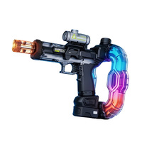 Pistolet à eau électrique avec tube lumineux, rechargeable, lanceur automatique, tir longue portée, jouet aquatique d'été pour l'extérieur