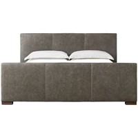 Chinesisches Leder-Kunstbett Italienisches Minimalistisches Design Massivholzrahmen Leder-Nahtarbeit Gepolstertes Weiches Bett Leichter Luxus Modern