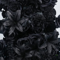 EG-M063 nouveau Design décoration de mariage 6.6 pieds 2 mètres de long guirlande Table artificielle florale coureur allée noir coureur fleur