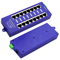Inyector POE Pasivo Gigabit de 1000Mbps y 8 Puertos para Montaje en Pared, con 12 Entradas de CC a 57 Voltios, para Cámaras IP