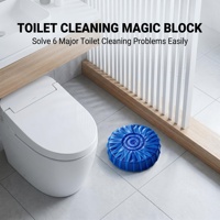 Tablet Pembersih Tangki Toilet 2500 Siraman, 4 Bulan Pembersihan Otomatis, Penghilang Kerak & Pengharum Kloset, Blok Biru 4 Plus 4, Paket Hemat