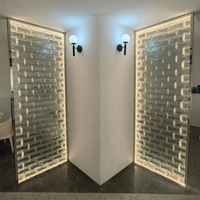 Tuiles en verre cristallin solides, briques de verre rectangulaires transparentes, tuiles murales, blocs de verre décoratifs pour colonnes extérieures, briques de verre pour la maison