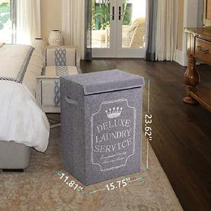 Housse de panier à linge pliable et imperméable <span class=keywords><strong>Lesort</strong></span> KD03-1093 en polyester 600D avec poignées en métal pour chambre, salle de bain, dortoir universitaire - Product Image 6