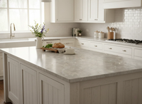 Grande dalle moderne en quartz jade gris argenté du Vietnam de 20 mm pour cuisines, salles de bain, hôtels et comptoirs de table