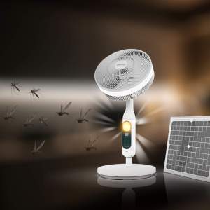 Ventilateur Solaire Portable Réglable à 360 Degrés, Rechargeable 5200 mAh, 12 et 14 Pouces, pour Camping et Sol - Product Image 6