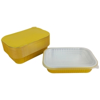 Contenants rectangulaires en aluminium doré de 1050 ml, épaissis, résistants à la chaleur, jetables, pour barbecue, cuisson, plats à emporter, hôtels et restaurants, lot de 50