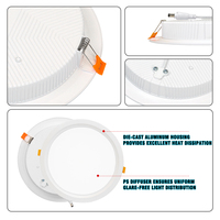 Garantie de 2 ans, panneaux lumineux LED rétroéclairés modernes de 3 W, 6 W, 9 W, 12 W, 15 W, 18 W, 24 W, 3 à 12 pouces pour la maison, le bureau, le commerce