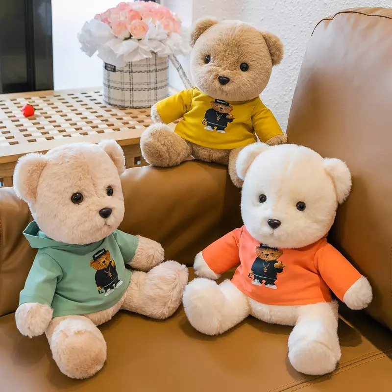 Chất lượng tốt giá rẻ Orange vàng xanh hoodie nhồi bông gấu bông đồ chơi sang trọng