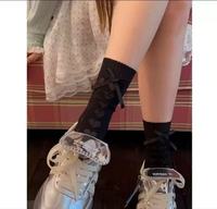 Chaussettes pour femmes en dentelle florale transparentes et fines, blanches, pour le quotidien et les fêtes, vente en gros