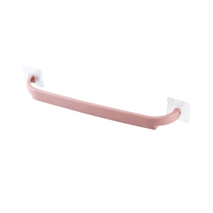 Plastic shoe rack, no <b>drilling</b> required, extended double-bar wall-mounted slipper rack, household colorful self-adhesive towel - Product Image 4