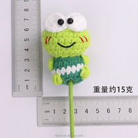 Bunga Rajut Buatan Tangan Grosir, Bunga Crochet Buatan Tangan, Katak Rajut Crochet Tunggal, Bunga Hias