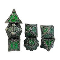 Lot de 7 dés polyédriques en métal écologiques pour jeux de rôle (D&D) et jeux de société, accessoires de jeu de société