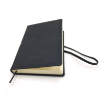 Cuaderno de cuero Pu de lino para costura, cuaderno de notas con logotipo personalizado A5, diario marrón con lunares en blanco