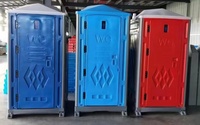 Toilettes portables temporaires pour le camping, faciles à nettoyer, avec siège en plastique HDPE, toilettes mobiles à chasse d'eau pour événements en plein air, chantier de construction