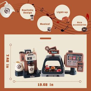 Realistic Shopping Coffee <b>Machine</b> With Lights and Sounds Kitchen Toy Pretend Play Food Set for Toddles - Product Image 2