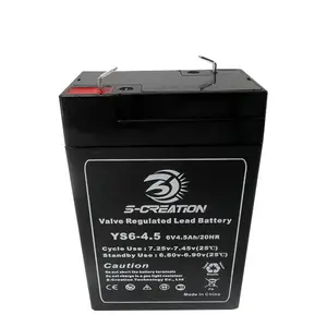 Optimal And Rechargeable valve regulated lead acid battery 6v 4.5ah 