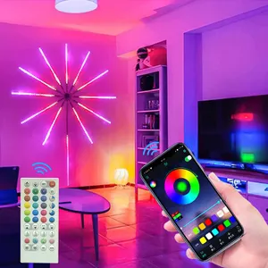 Suono remoto musica attivata Smart APP cielo stellato lampade da corsa fuochi d'artificio intelligenti striscia luminosa a LED per decorazioni natalizie per feste di matrimonio