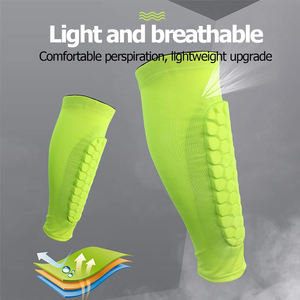Fútbol Spandex Panal Espinilleras Pad Pantorrilla Mangas de compresión Soporte Brace Protector <span class=keywords><strong>Canilleras</strong></span> Pierna Manga - Product Image 4