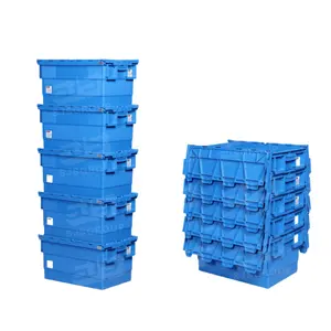 Industrial Tote Crate Large Size Plastic Storage Crate For Physical Distribution Plastic Moving Crate With Dolly