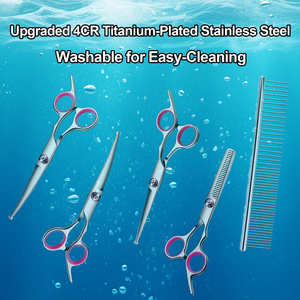 Hot Pet Grooming <b>Scissors</b> Round Tip Safety Heavy Duty Stainless Steel Cat <b>Dog</b> <b>Scissors</b> Tfor Grooming Kit - Product Image 3
