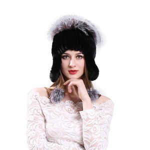 Automne hiver femmes nouveau chapeau de fourrure de lapin Rex naturel épaissi chapeau de feutre de fourrure de lapin - Product Image 3