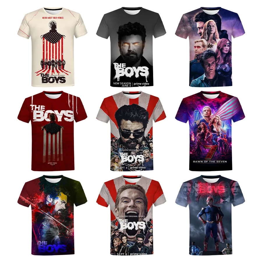2023 Summer TV The Boys Season 3 Printed T-Shirts For Casual Short Sleeve 3D Printing Shirt From Men Funny Tee Tops