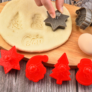 Moules à <span class=keywords><strong>biscuits</strong></span> <span class=keywords><strong>de</strong></span> <span class=keywords><strong>Noël</strong></span> en PP, emporte-pièces en plastique avec poignée à ressort pour la pâtisserie, ensemble d'outils <span class=keywords><strong>de</strong></span> cuisine - Product Image 4