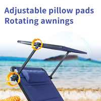 Lit pliant modulaire d'extérieur de haute qualité, inclinable, pour la plage et le camping, 5 positions, en tube d'aluminium