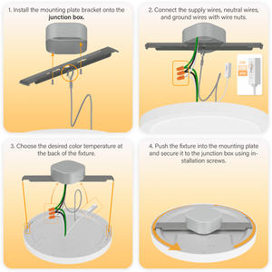 Luces LED de 12 Pulgadas y 26W para Montaje en Superficie, Panel Delgado, Luces LED Empotradas en el Techo para el Hogar - Product Image 4