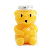 Bouteille en plastique transparente vide de 350 ml à 500 ml en forme d'animaux de dessin animé pour thé au lait, boissons gazeuses, jus d'orange