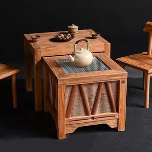 Mesa Redonda Moderna de Madera Maciza para Estufa de Leña, para Patio de Casa de Huéspedes, Estufa de Carbón, Barbacoa, Hot Pot, Uso Comercial en Restaurantes - Product Image 4