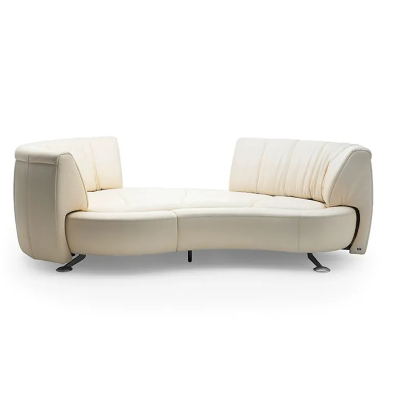 Vendita calda moderna set divano girevole base in metallo vera pelle di lusso 3 posti divano mobili per soggiorno