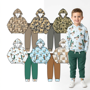 Ensemble sweat à capuche et jogging imprimé camouflage canard pour garçons, tenue décontractée style chasse, vêtements d'automne, vente en gros - Product Image 1